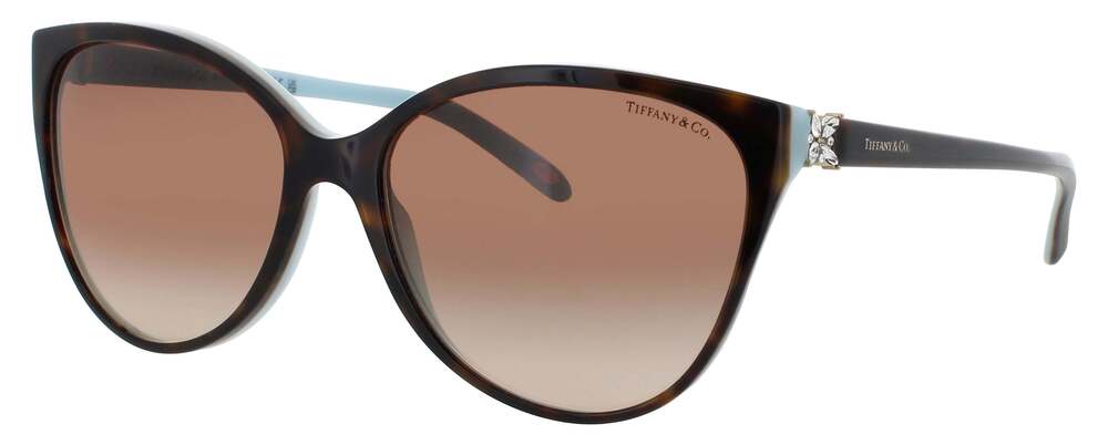 NEW TIFFANY & CO TF4089B 81343B HAVANA ON TIFFANY BLUE Sunglasses Authentic